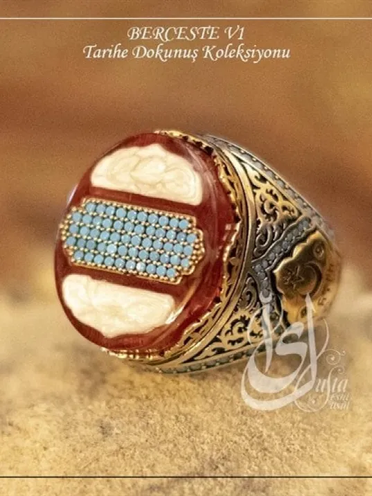 İslam Usta Tasarımı Berceste Model 1 Gümüş Erkek Yüzük