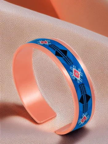 Kadın Bakır Bileklik Yüzük Set - Zaira Model Özel Baskı Metal Kutu Ve Kuvars Taşı