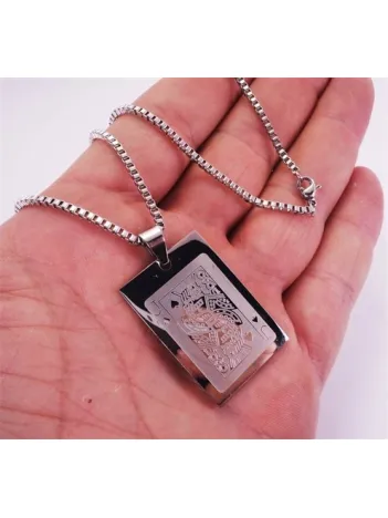 Maça Valesi Paslanmaz Erkek Çelik Kolye Zincir Maça Valesi Paslanmaz Erkek Çelik Kolye Zincir