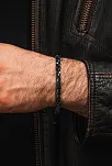 Erkek Kadın Doğal Taş Bileklik - Siyah Hematit Doğal Taşlı Makrome Model 4 Unisex Bileklik