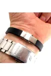 Kişiye Özel İsimli Çelik Kauçuk Erkek Bileklik
