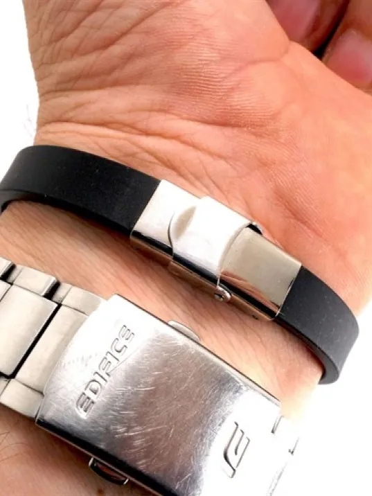 Kişiye Özel İsimli Çelik Kauçuk Erkek Bileklik