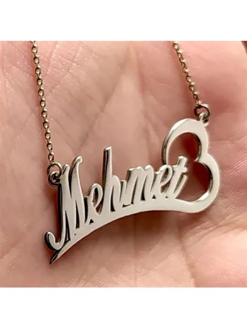 Kişiye Özel İsimli Kalpli Bayan Gümüş Kolye Kişiye Özel İsimli Kalpli Bayan Gümüş Kolye
