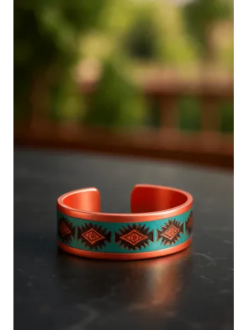 Kadın Bakır Yüzük - Lux Model Özel Baskı Metal Kutu Ve Kuvars Taşı