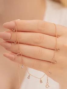 Zultanit Taşlı Rose Kadın Gümüş Kolye GKLTSKLYM2D-ROS