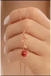 Zirkon Taşlı Rose Gül Çiçeği Model 2 Kadın Gümüş Kolye Gklglcckmd2-ros