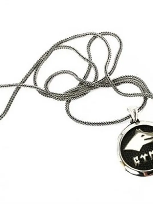 Göktürkçe Türk Yazılı Bozkurt Erkek Gümüş Kolye Zincir