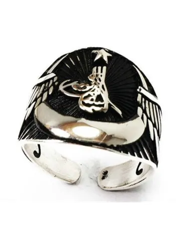 Gümüş Erkek Yüzük Tuğralı Her Parmağa Uyar!!