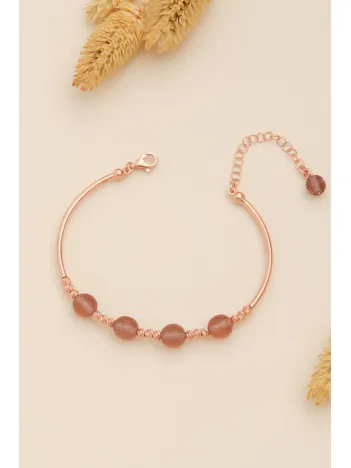 Kadın Gümüş Bileklik - Rose Zultanit Taşlı Dorika Model Kadın Bilezik Her Bileğe Uyar