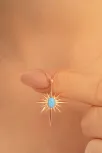 Kadın Gümüş Kolye - Rose Altın Kaplama Renk Mavi Opal Taşlı Kutup Yıldızı Gümüş Kolye Kadın Gümüş Kolye - Rose Altın Kaplama Renk Mavi Opal Taşlı Kutup Yıldızı Gümüş Kolye