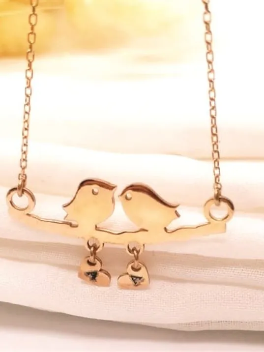 Gerçek Rose Kaplama Kararmayan Kadın Dalda Çifte Kuş Model 1 925 Ayar Gümüş Kolye (14 Şubat Sevgililer Günü Hediyesi) Gerçek Rose Kaplama Kararmayan Kadın Dalda Çifte Kuş Model 1 925 Ayar Gümüş Kolye (14 Şubat Sevgililer Günü Hediyesi)