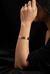 Kadın Bakır Bileklik Yüzük Set - Zodia Model Özel Baskı Metal Kutu Ve Kuvars Taşı