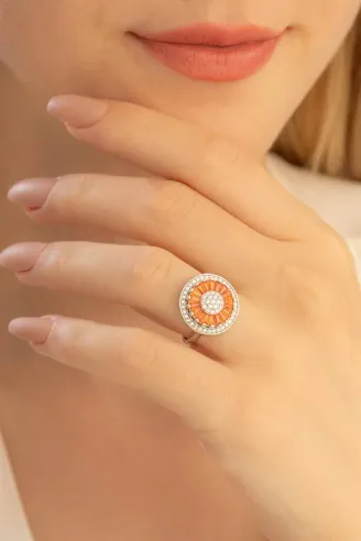 Kadın Gümüş Yüzük - Kadın Döner Başlı Gümüş Yüzük