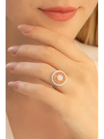 Kadın Gümüş Yüzük - Kadın Döner Başlı Gümüş Yüzük