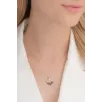 Mix Taşlı Kar Tanesi Model Kadın Gümüş Kolye GKLKRTNSMD1-ROS