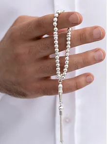 Gümüş Tespih Düz Küre Küçükboy 16gr