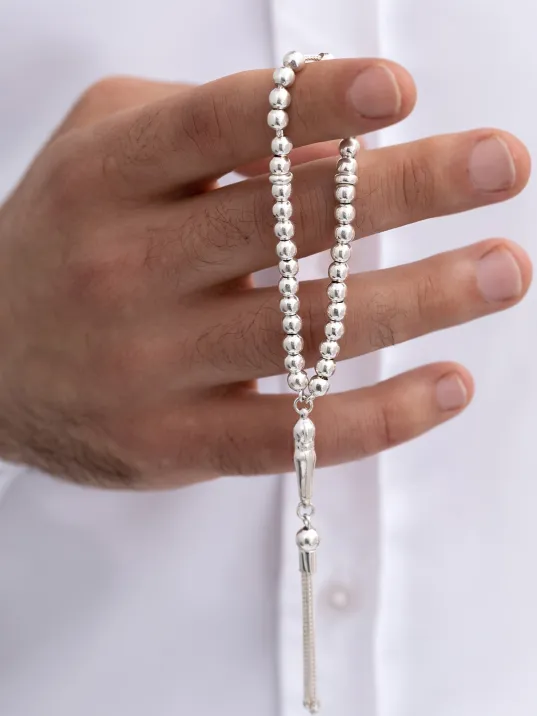 Gümüş Tespih Düz Küre Küçükboy 16gr
