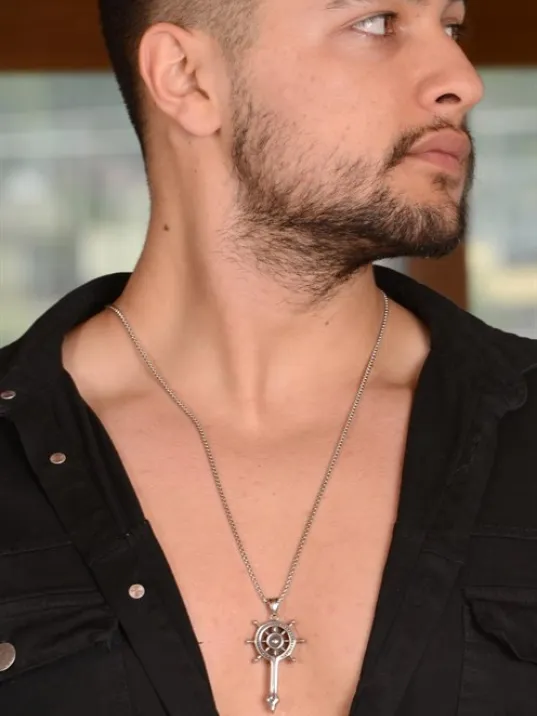 Ottoman Dümen Model Çelik Erkek Kolye Zincir Ckldmnmdlkl-gms