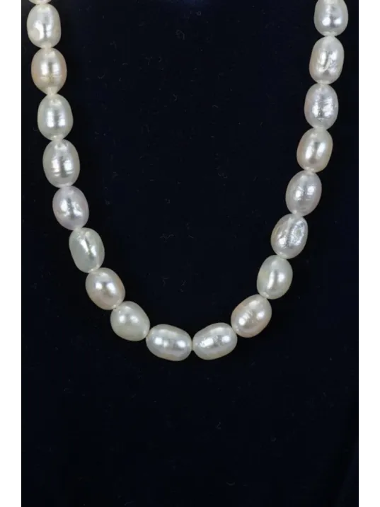 Gerçek Dizi İnci - 9mm Doğal Beyaz Yanar Dönerli Tatlısu Yuvarlak İnci Takı Yapım Malzemesi