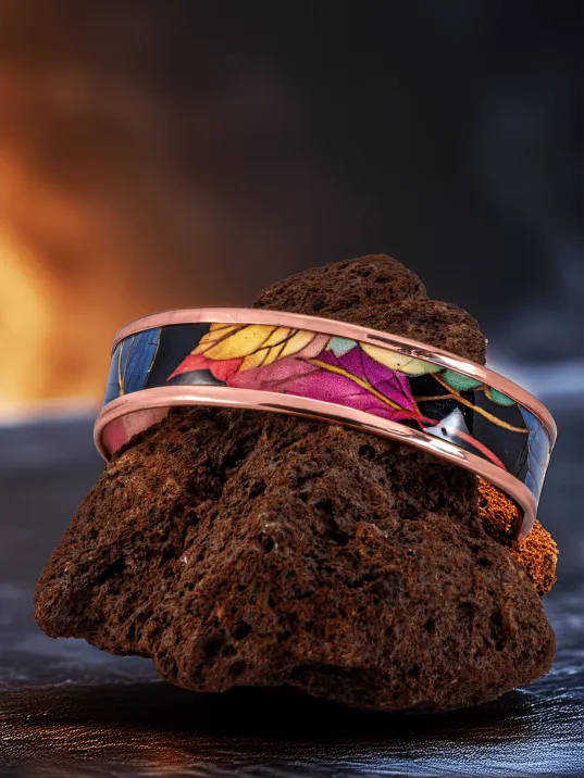 Kadın Bakır Bileklik - Elisa Model Özel Baskı Metal Kutu Ve Doğal Taşlar Kadın Bakır Bileklik - Elisa Model Özel Baskı Metal Kutu Ve Doğal Taşlar