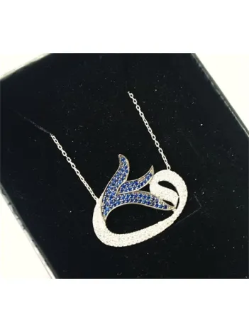 Büyük Kuyruklu Vav Bayan Gümüş Kolye