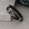 Erkek Çelik Ve Deri Bileklik Aslan Ve Çapa Figürlü Erkek Çelik Ve Deri Bileklik Aslan Ve Çapa Figürlü