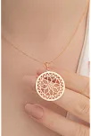 Lotus Çiçeği Motifli Gümüş Kolye