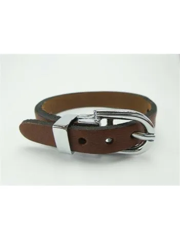 KEMER TOKALI AÇIKKAHVE ERKEK DERİ BİLEKLİK-DB11