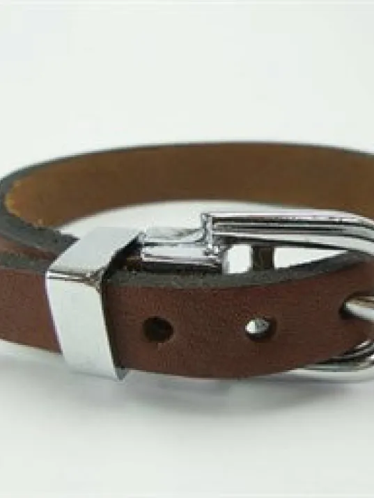 KEMER TOKALI AÇIKKAHVE ERKEK DERİ BİLEKLİK-DB11