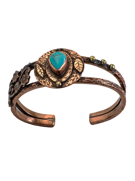 Kadın Bakır Bileklik - Turkuaz Firuze Taşlı Damla Model Kadın Bilezik Metal Kutu ve Doğal Taşlar Kadın Bakır Bileklik - Turkuaz Firuze Taşlı Damla Model Kadın Bilezik Metal Kutu ve Doğal Taşlar