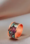 Kadın Bakır Yüzük - Ahri Model Özel Baskı Metal Kutu Ve Doğal Taşlar