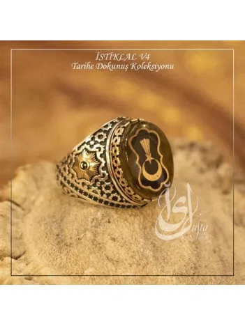 İslam Usta Tasarımı İstiklal Model 4 Gümüş Erkek Yüzük