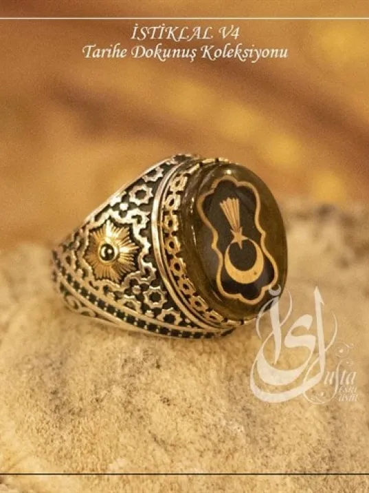 İslam Usta Tasarımı İstiklal Model 4 Gümüş Erkek Yüzük