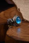 Blue Topaz Aqua Marin Taşlı Kubbe Model Yanı Teşkilat-ı Mahsusa İşlemeli Erkek Gümüş Yüzük Blue Topaz Aqua Marin Taşlı Kubbe Model Yanı Teşkilat-ı Mahsusa İşlemeli Erkek Gümüş Yüzük