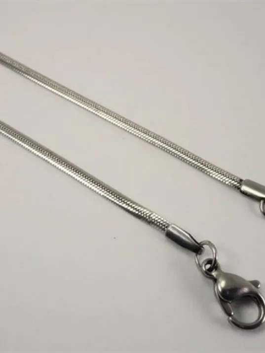 Yassı Model Sarp Snake Yılan Kolye Erkek Çelik Kolye Zincir 316l Paslanmaz Çelik