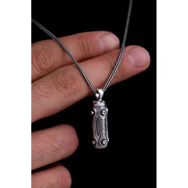 Erkek Gümüş Cevşen Kolye Zincir Otantik Tasarım Erkek Gümüş Cevşen Kolye Zincir Otantik Tasarım