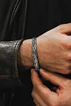 Erkek Gümüş Bileklik - El Yapımı Murphy Model Erkek Bileklik Kelepçe Her Bileğe Uyar