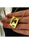 Lazer Fotoğraf Kazımalı Unisex Çelik Kolye