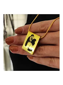 Lazer Fotoğraf Kazımalı Unisex Çelik Kolye