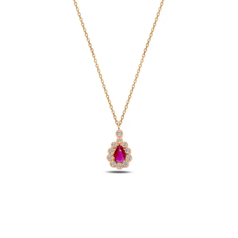 Rose Renk Damla Model Yakut Taşlı Kadın Gümüş Kolye Gkldmlm1del-ros Rose Renk Damla Model Yakut Taşlı Kadın Gümüş Kolye Gkldmlm1del-ros