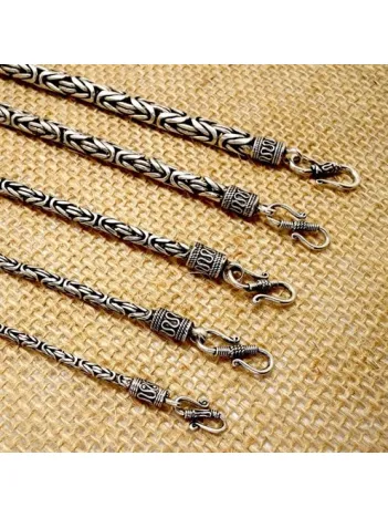 Kancalı Kral Zincir Gümüş Erkek Bileklik Künye İtalyan Model