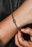 Erkek Gümüş Bileklik - El Yapımı Gümüş Aşk Düğümü Erkek Bileklik Kelepçe