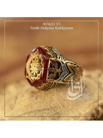 İslam Usta Tasarımı Miras Model 3 Gümüş Erkek Yüzük
