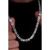 Erkek Gümüş Kolye - 6.5mm Dikdörtgen Kesim Yassı Kral Gümüş Kolye Erkek Gümüş Kolye - 6.5mm Dikdörtgen Kesim Yassı Kral Gümüş Kolye