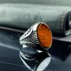 Mikro Taşlı Sarı Kehribar Gümüş Erkek Yüzük GYZGMSBGUMU Mikro Taşlı Sarı Kehribar Gümüş Erkek Yüzük GYZGMSBGUMU