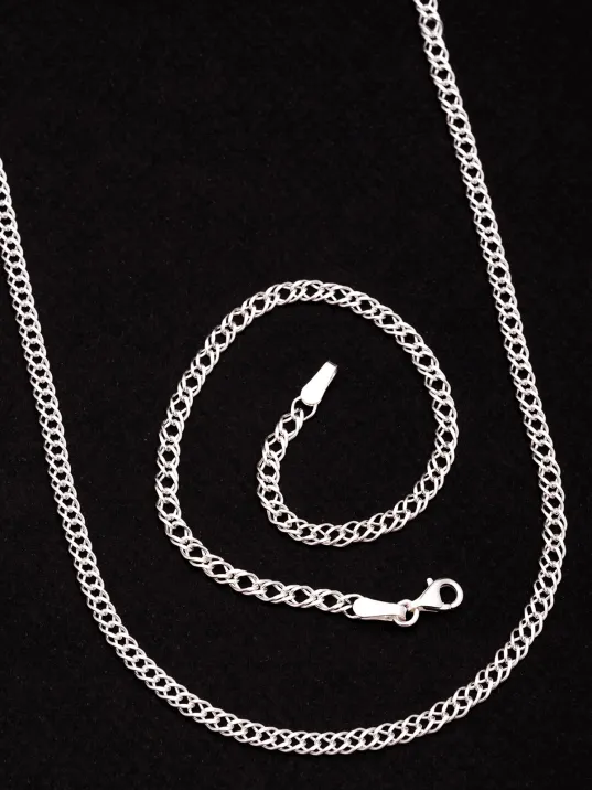 Erkek Gümüş Kolye Bileklik Set - 925 Ayar Rambo Model Gümüş Kolye Bileklik Set