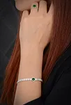 Celena Bayan Zümrüt Taşlı Gümüş Su Yolu Set - Kolye, Bileklik, Küpe, Yüzük