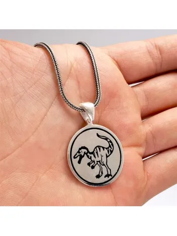 Dinozor Erkek Gümüş Kolye Zincir