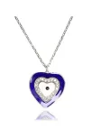 Kalpli Nazarlıklı Mavi Bayan Gümüş Kolye Küçük Boy Kalpli Nazarlıklı Mavi Bayan Gümüş Kolye Küçük Boy