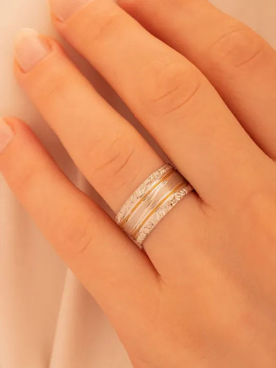 Hera Model Erkek Gümüş Tek Alyans Yüzük Nişan Söz Yüzüğü